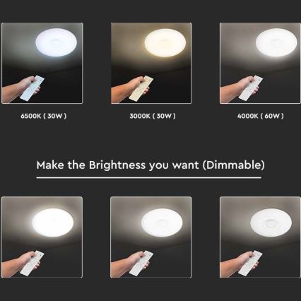 LED Dimbar taklampa LED/40W/230V 3000K/4000K/6500K diameter 49 cm + fjärrkontroll