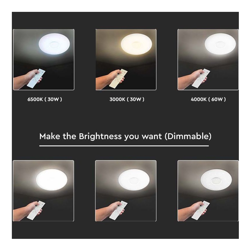 LED Dimbar taklampa LED/40W/230V 3000K/4000K/6500K diameter 49 cm + fjärrkontroll