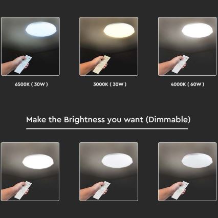 LED Dimbar taklampa LED/40W/230V 3000K/4000K/6500K + RC