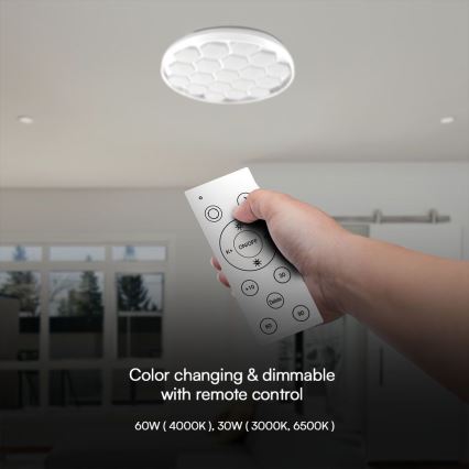 LED Dimbar taklampa LED/60W/230V 3000/4000/6500K + fjärrkontroll