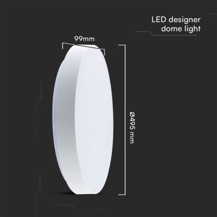 LED Dimbar taklampa LED/60W/230V 3000-6500K 49,5 cm vit + fjärrkontroll
