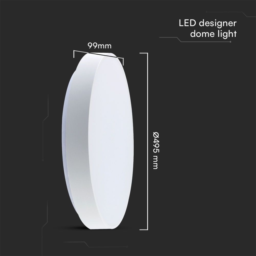 LED Dimbar taklampa LED/60W/230V 3000-6500K 49,5 cm vit + fjärrkontroll