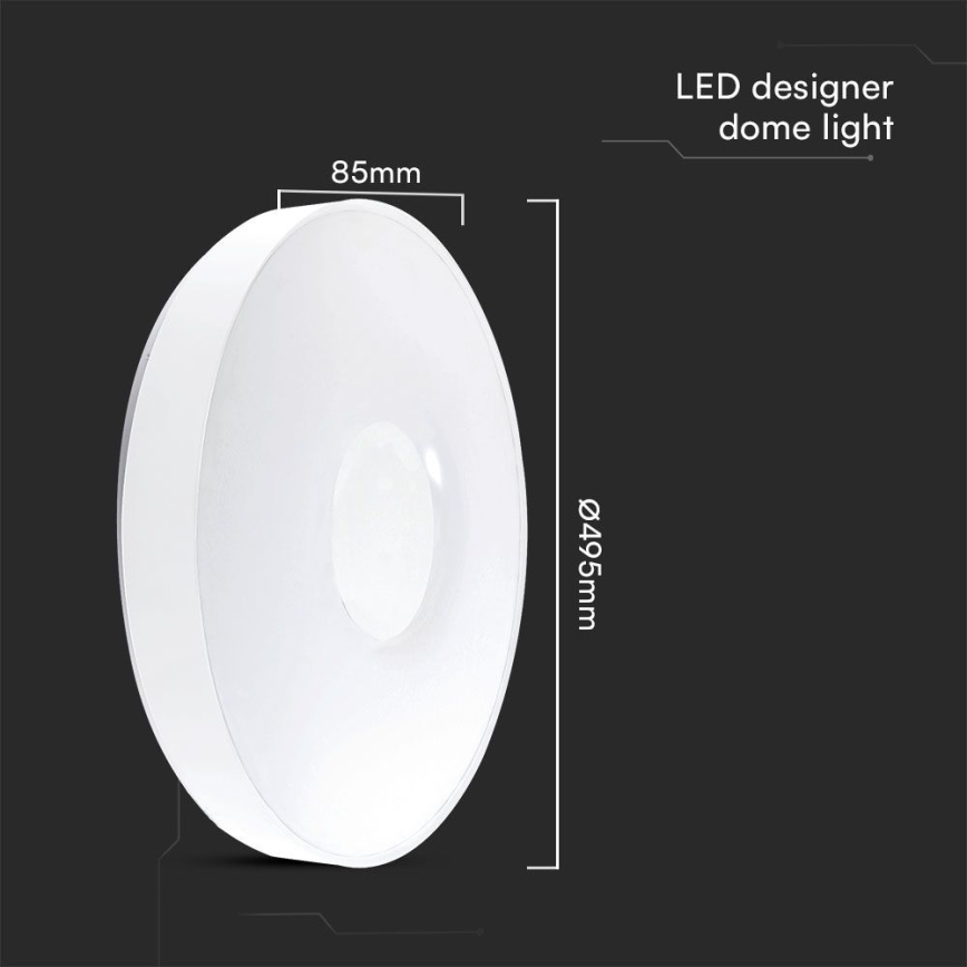 LED Dimbar taklampa LED/60W/230V 3000-6500K 49,5 cm vit + fjärrkontroll