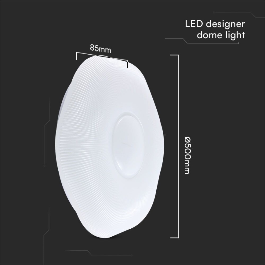 LED Dimbar taklampa LED/60W/230V 3000-6500K 50 cm vit + fjärrkontroll
