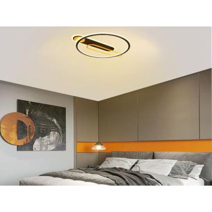LED Dimbar taklampa LED/60W/230V 3000-6500K svart + fjärrkontroll
