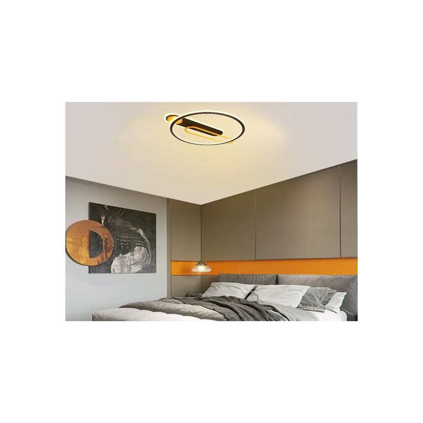 LED Dimbar taklampa LED/60W/230V 3000-6500K svart + fjärrkontroll