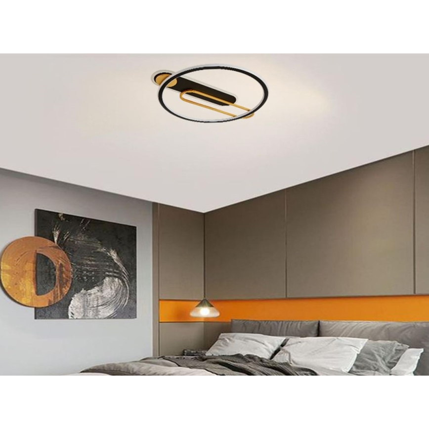 LED Dimbar taklampa LED/60W/230V 3000-6500K svart + fjärrkontroll