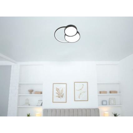 LED Dimbar taklampa LED/60W/230V 3000-6500K svart + fjärrkontroll