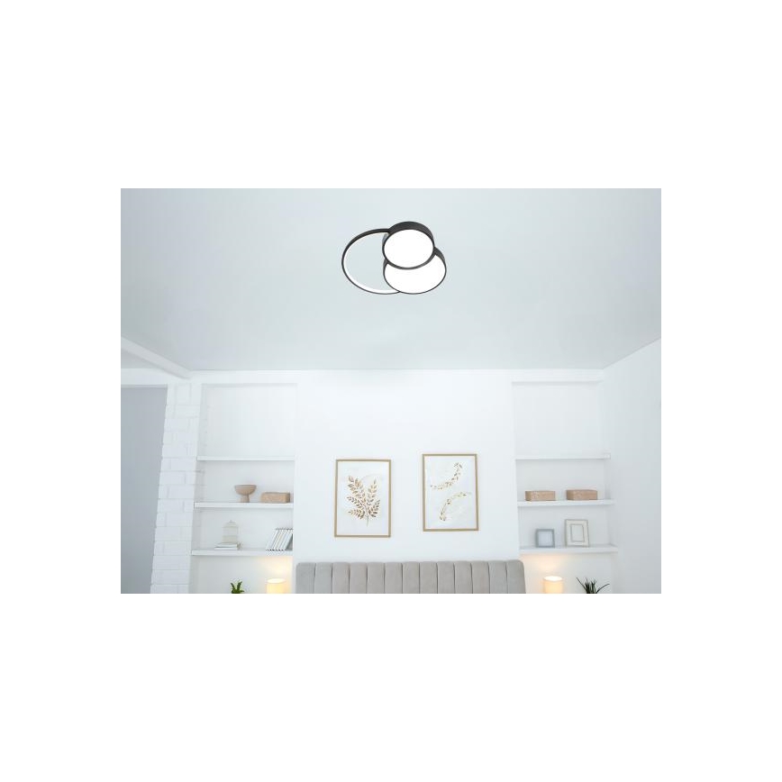 LED Dimbar taklampa LED/60W/230V 3000-6500K svart + fjärrkontroll
