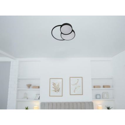 LED Dimbar taklampa LED/60W/230V 3000-6500K svart + fjärrkontroll