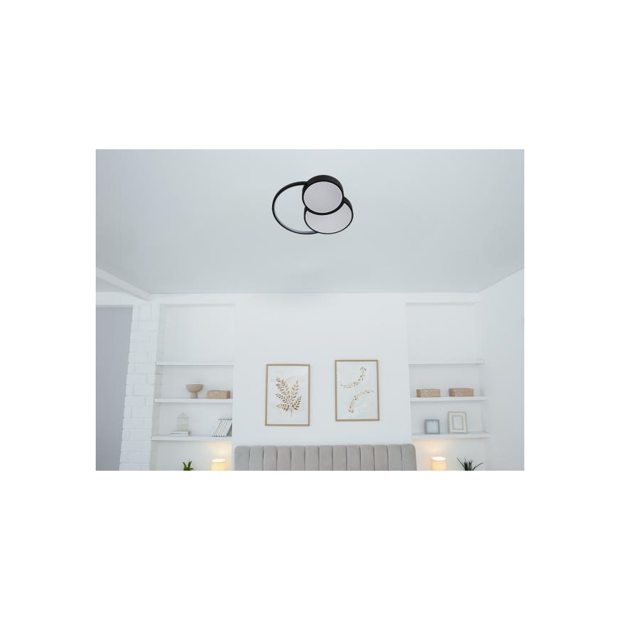 LED Dimbar taklampa LED/60W/230V 3000-6500K svart + fjärrkontroll