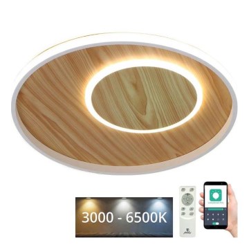 LED Dimbar taklampa LED/65W/230V 3000-6500K brun + fjärrkontroll