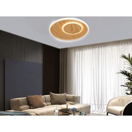 LED Dimbar taklampa LED/65W/230V 3000-6500K brun + fjärrkontroll
