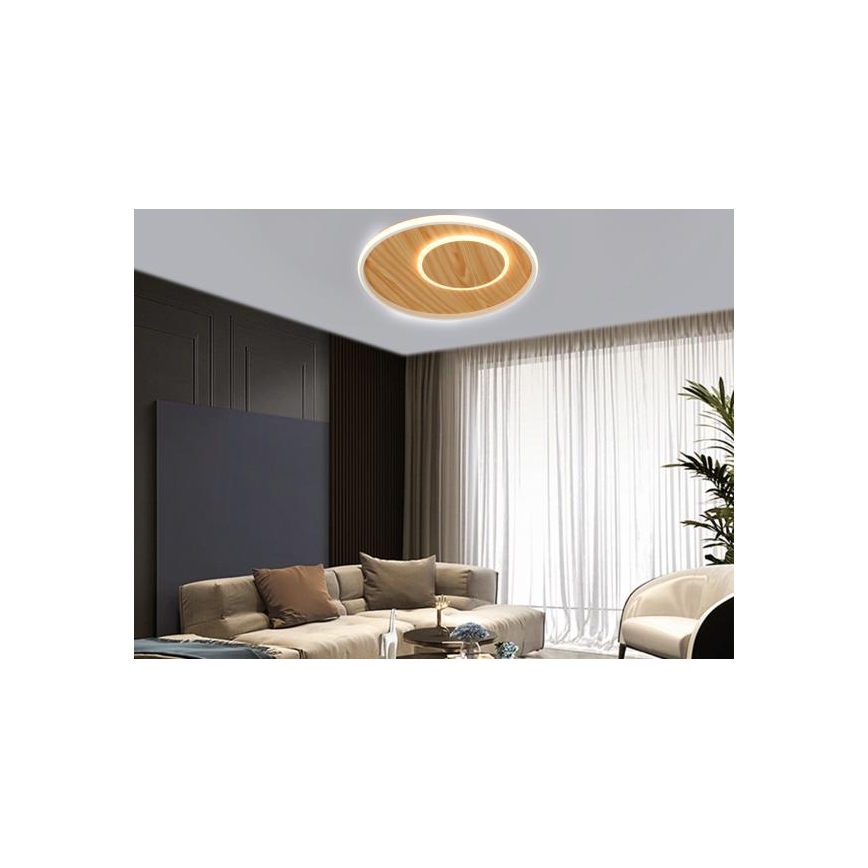 LED Dimbar taklampa LED/65W/230V 3000-6500K brun + fjärrkontroll