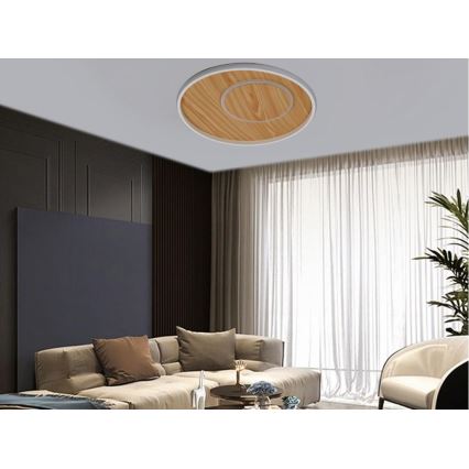 LED Dimbar taklampa LED/65W/230V 3000-6500K brun + fjärrkontroll