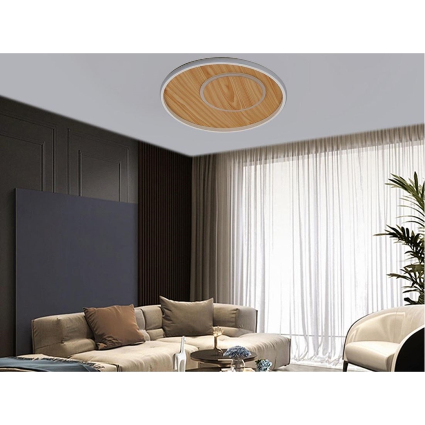 LED Dimbar taklampa LED/65W/230V 3000-6500K brun + fjärrkontroll
