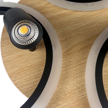 LED Dimbar taklampa LED/70W/230V 3000-6500K svart/brun + fjärrkontroll