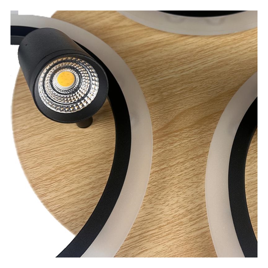 LED Dimbar taklampa LED/70W/230V 3000-6500K svart/brun + fjärrkontroll