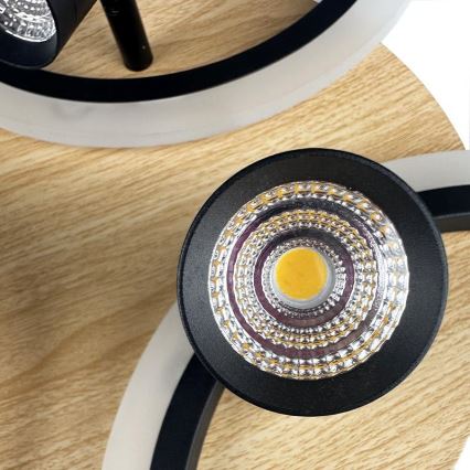 LED Dimbar taklampa LED/70W/230V 3000-6500K svart/brun + fjärrkontroll