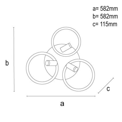 LED Dimbar taklampa LED/70W/230V 3000-6500K svart/brun + fjärrkontroll