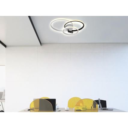 LED Dimbar taklampa LED/70W/230V 3000-6500K vit/svart + fjärrkontroll