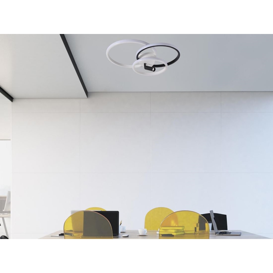 LED Dimbar taklampa LED/70W/230V 3000-6500K vit/svart + fjärrkontroll