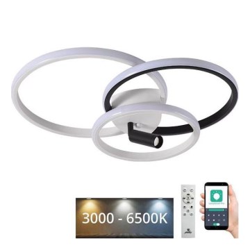 LED Dimbar taklampa LED/70W/230V 3000-6500K vit/svart + fjärrkontroll