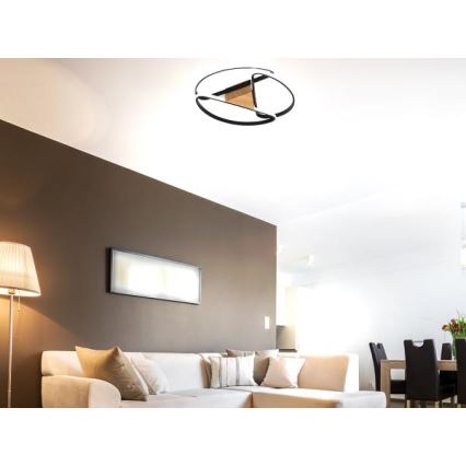 LED Dimbar taklampa LED/75W/230V 3000-6500K brun/svart + fjärrkontroll