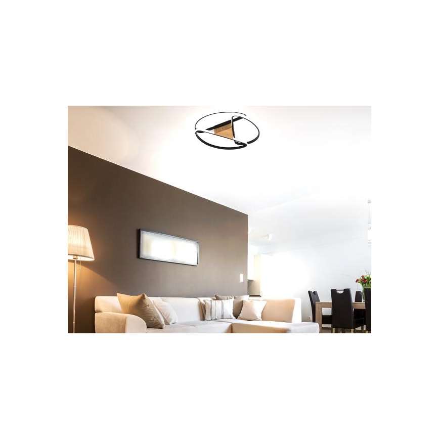 LED Dimbar taklampa LED/75W/230V 3000-6500K brun/svart + fjärrkontroll