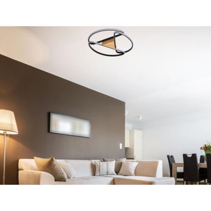 LED Dimbar taklampa LED/75W/230V 3000-6500K brun/svart + fjärrkontroll