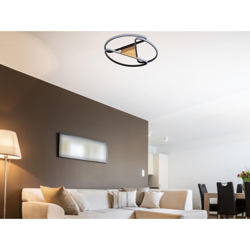 LED Dimbar taklampa LED/75W/230V 3000-6500K brun/svart + fjärrkontroll