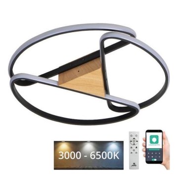 LED Dimbar taklampa LED/75W/230V 3000-6500K brun/svart + fjärrkontroll