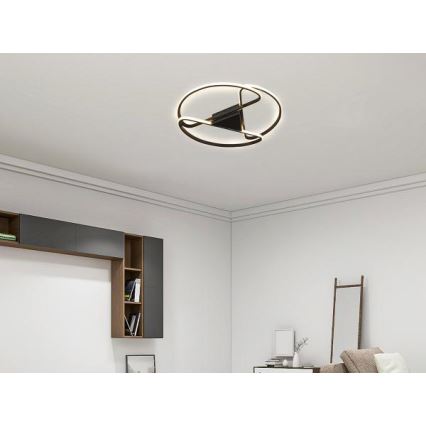 LED Dimbar taklampa LED/75W/230V 3000-6500K svart + fjärrkontroll