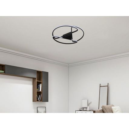 LED Dimbar taklampa LED/75W/230V 3000-6500K svart + fjärrkontroll