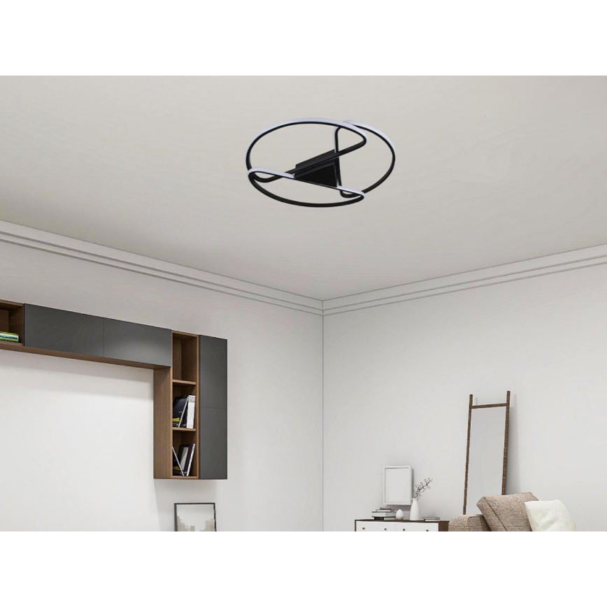 LED Dimbar taklampa LED/75W/230V 3000-6500K svart + fjärrkontroll