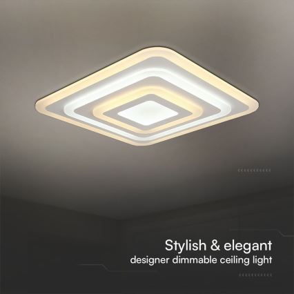 LED Dimbar taklampa LED/77W/230V 3000-6500K 49,5x49,5 cm + fjärrkontroll