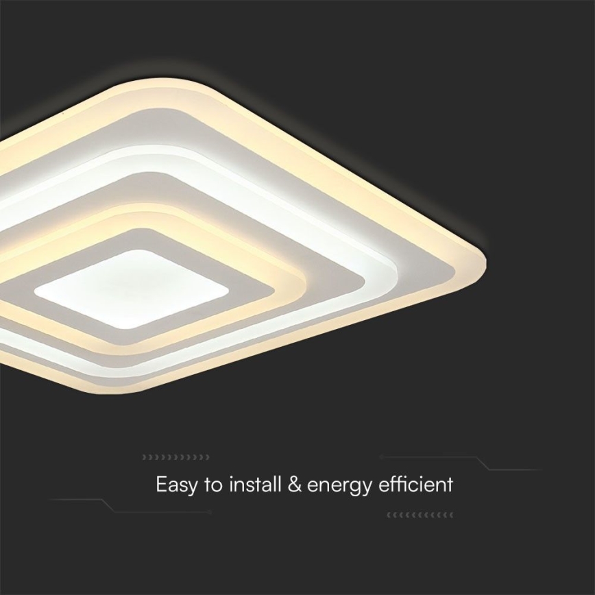 LED Dimbar taklampa LED/77W/230V 3000-6500K 49,5x49,5 cm + fjärrkontroll