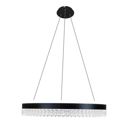 LED Dimbart kristallkrona på kabel LED/80W/230V 3000-6500K svart + fjärrkontroll