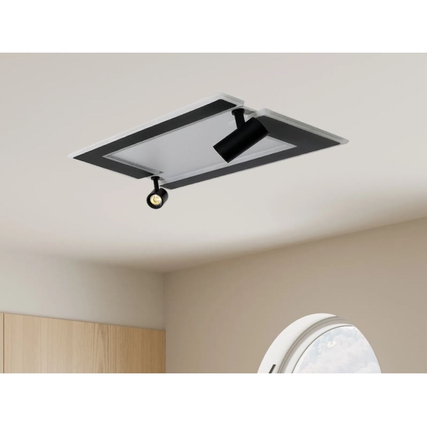 LED Dimbar taklampa LED/80W/230V 3000-6500K svart + fjärrkontroll