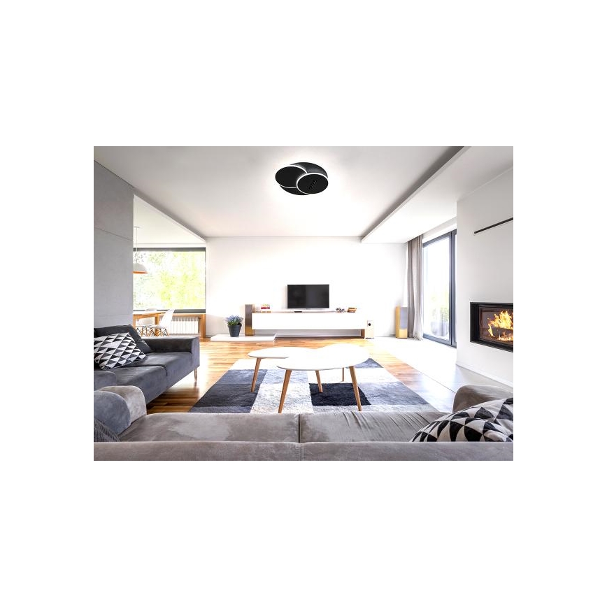 LED Dimbar taklampa LED/90W/230V 3000-6500K svart + fjärrkontroll