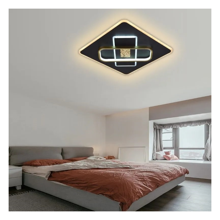 LED Dimbar taklampa LED/90W/230V 3000-6500K svart + fjärrkontroll