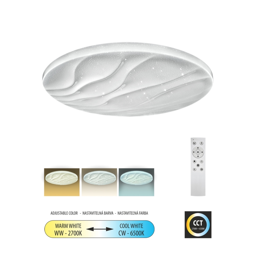 LED Dimbar taklampa LIKA LED/36W/230V 2700-6500K diameter 48 cm + fjärrkontroll