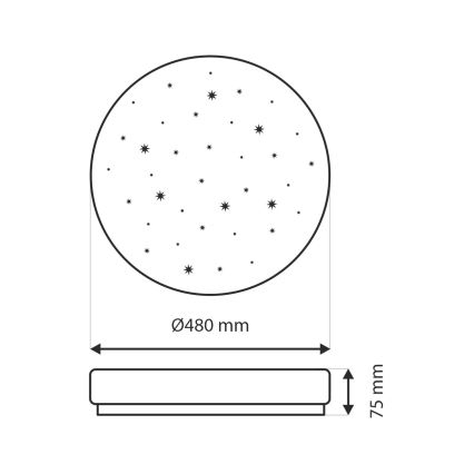 LED Dimbar taklampa LIKA LED/36W/230V 2700-6500K diameter 48 cm + fjärrkontroll