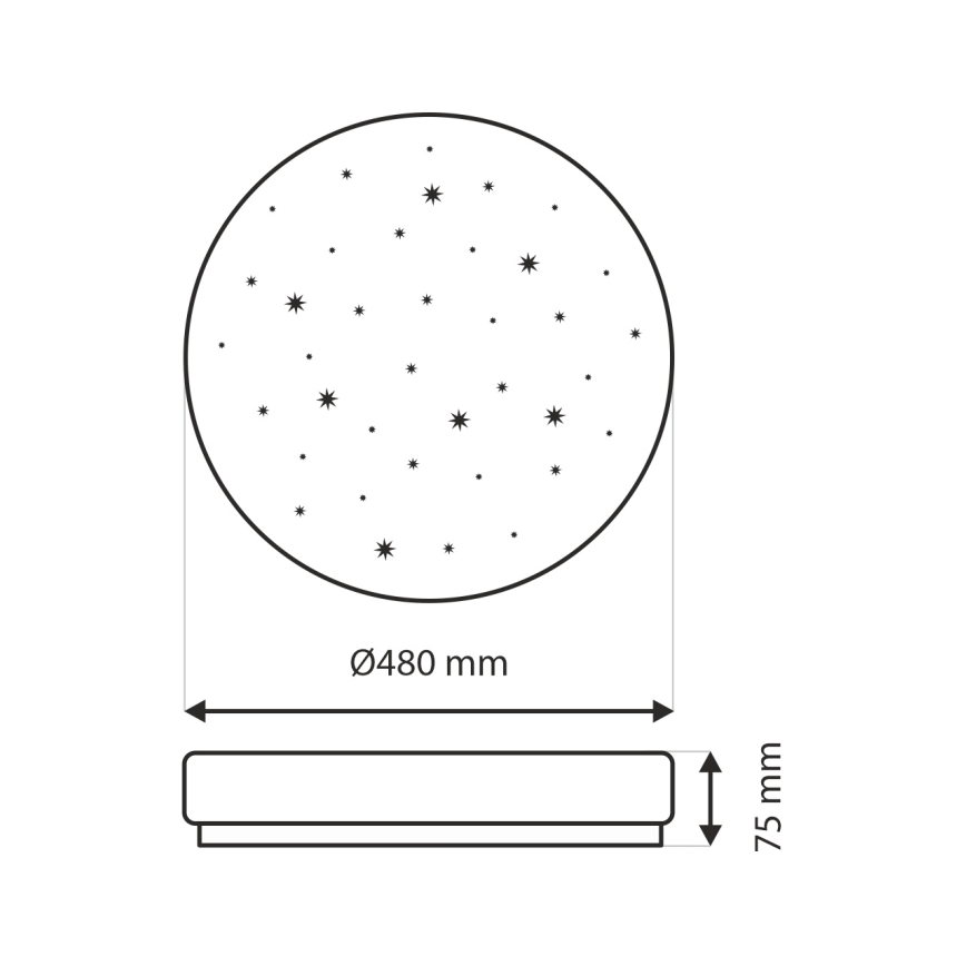 LED Dimbar taklampa LIKA LED/36W/230V 2700-6500K diameter 48 cm + fjärrkontroll