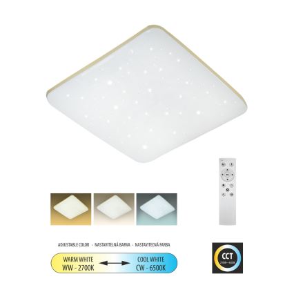 LED Dimbar taklampa MANA LED/36W/230V 2700-6500K 43x43 cm + fjärrkontroll