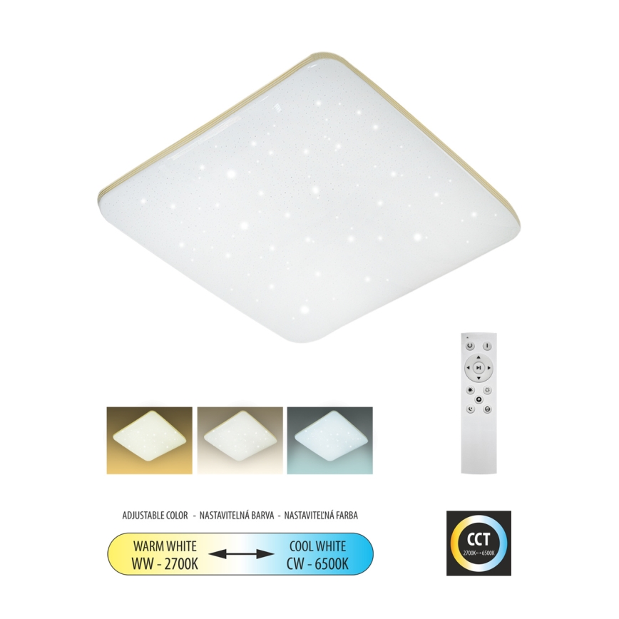 LED Dimbar taklampa MANA LED/36W/230V 2700-6500K 43x43 cm + fjärrkontroll