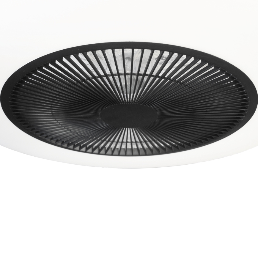 LED Dimbar taklampa med fläkt ARIA LED/38W/230V svart/vit + fjärrkontroll
