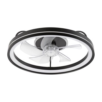 LED Dimbar taklampa med fläkt FARGO LED/37W/230V svart + fjärrkontroll