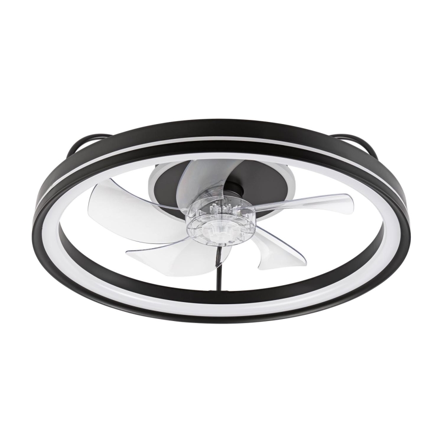 LED Dimbar taklampa med fläkt FARGO LED/37W/230V svart + fjärrkontroll