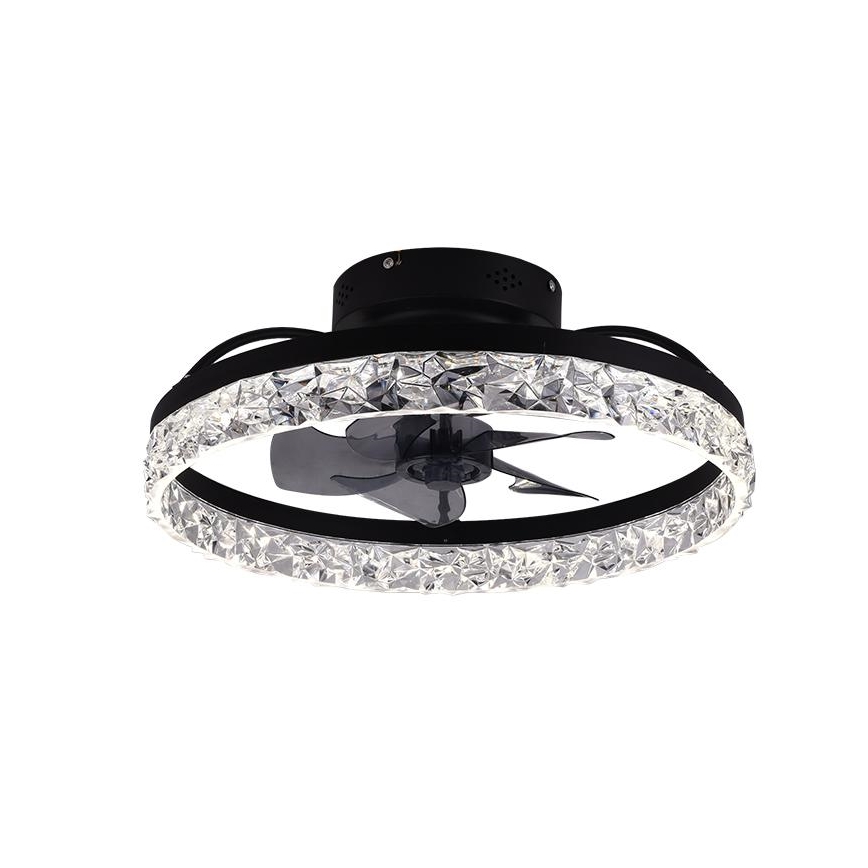 LED Dimbar taklampa med fläkt LED/35W/230V 3000-6500K svart + fjärrkontroll